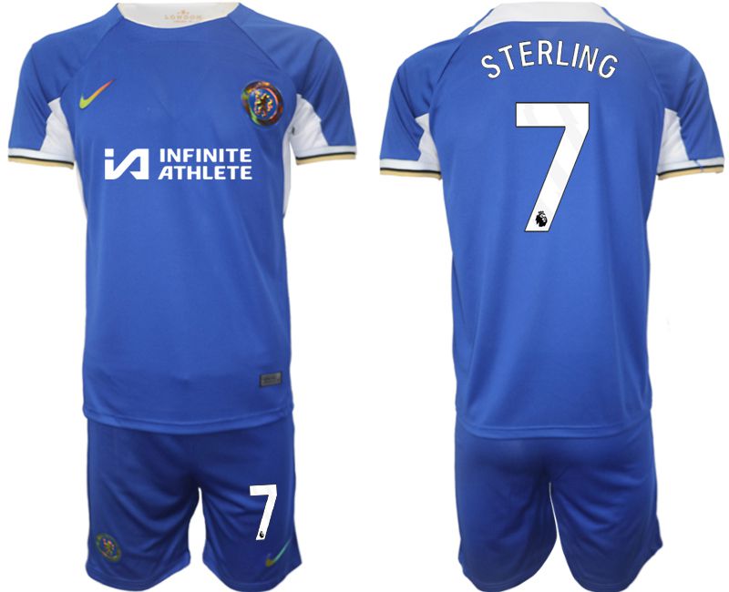 Men 2023-2024 Club Chelsea FC home blue #7 Soccer Jersey